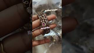 Stone studded bangles in full stock #kasvi #jewellery #bangles  #victorianjewellery #bridaljewellery