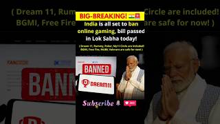 🚨 Big Breaking: India Bans Online Gaming! Dream11 & More Affected 🎮📵 #loksabha