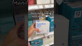 shower routine using off brand products #bodycare #showerroutine #challenge #hygieneproducts #viral