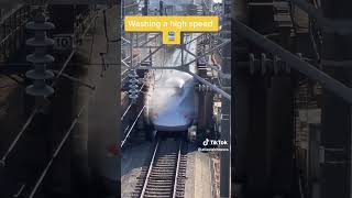 Washing a High Speed Train #shorts #shortvideos