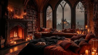 Cozy Rainy Autumn Night Soothes Your Soul🍂Rain, Fireplace & Candles