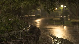 🎧 Soothing Gentle Rain in the Old Park at Night - 10 Hours for Relaxation and Sleep