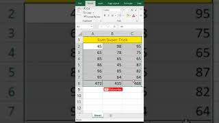 SUM SUPER TRICK IN EXCEL BY SIMPLE KEY #VIBEHUB