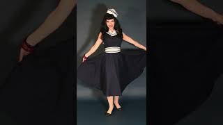 1950s Vintage Inspired Sailor Dress by What Katie Did #1950sdress #cottondress #vintageinspired