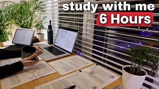 6 HOUR STUDY WITH ME | Background noise, 10 min Break, NO MUSIC | 50/10 POMODORO