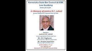 Remembering Justice Lahoti. KSBC Shrandanjali