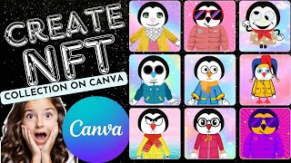 How to create NFT collection with canva \\ #nftcollection #nftcreator