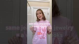 a week of outfits wearing the same jeans & jewelry! #earlyfallstyle #fashiontipsforwomen #styletips