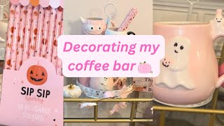 Decorating my coffee cart for Spooky Season ☕️🎃💕| fall 2023 |