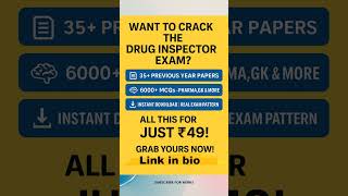 DRUG INSPECTOR PREVIOUS YEAR QUESTION PAPER 1998-2024  #pharmacistvacancy2025 #druginspector