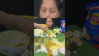 EATING TASTY SPICY🌶️ DAL,RICE,TWO TYPS OF BHARTA WITH LAYS #shorts #mukbang #asmrsounds #eatingshow