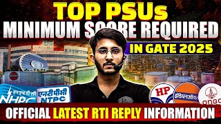 PSU Recruitment Through GATE | Minimum GATE Score Required | Based On RTI Data
