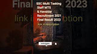SSC Multi Tasking Staff MTS & Havaldar Recruitment 2021 Final Result 2023