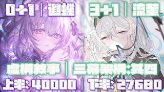 【崩壞：星穹鐵道】3.4虛構敘事-三幕架構其四｜0+1遐蝶40000 遐蝶隨便打都能滿分｜3+1流螢27680 流螢真坐牢了(悲)｜Honkai Star Rail 3.4 Pure Fiction