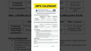 ibps calendar 2025 🗓️ #shorts