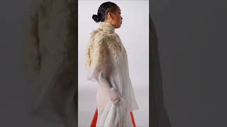 Airy Silk Chiffon & Alpaca Wool Cape ☁️ | Ethereal Handmade Fashion #ecofriendlyclothing