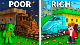 JJとマイキー：マインクラフトで貧乏vs金持ちの列車ハウスバトル！ - マイゼン