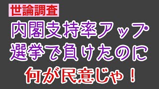 第1232回 世論調査 内閣支持率アップ 選挙で負けたのに 何が民意じゃ！