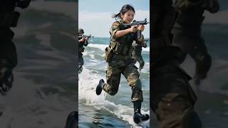 Army girl's walking in the water 💦#shorts #youtubeshorts