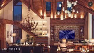Enjoy the sound of rain in a modern cabin.