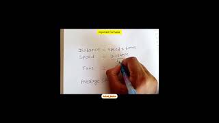 Distance , Speed , Time , Average Speed - Important Formulas #maths #formulas #ytshorts #short