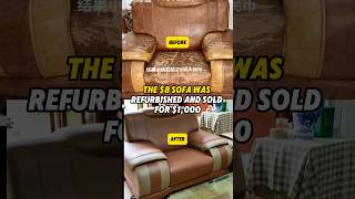 The $8 sofa was refurbished and sold for $1,000#diy #sold #makemoney #revamping