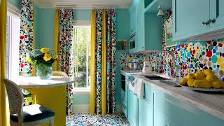 Bright Kitchen Curtain Prints Inspired by Justina Blakeney’s Vibrant Vision