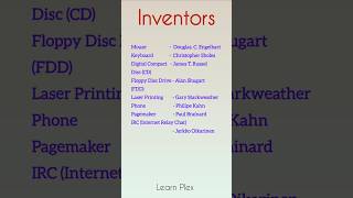 Inventors💥#shortsfeed #psctricks  #ssccgl #ldtypist #sureshotquestions #pscpreviousyearquestions #yt