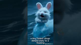 Rabbit Floating Plastic Bottle in the Middle of a Stormy Ocean for Help #saveanimal #animalrescue