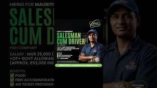 #mauritiusjobs #salescumdriver #overseasjobs #apexglobalcareers #workinmauritius #jobopportunity