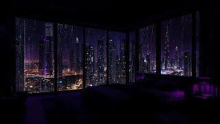 The Sound of Rain for Deep Sleep | Apartment Ambience with Gentle Rain & Distant Thunder for Sleep