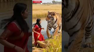 Dramatic wildlife rescue - Women Risks His life to Save a Tiger #rescue #animals #wildliferescue