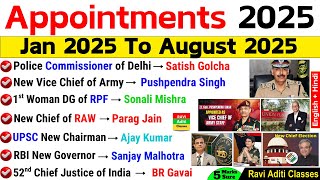 Appointment 2025 Current Affairs | Latest New Appointment 2025 Updated | Who is Who in 2025 Current