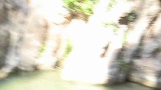 Zion Narrows - Parker jumps into a pool of water with his camera