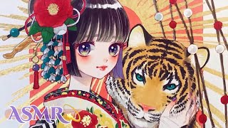 [ASMR] New Year's illustration drawing sound / Work BGM / Sleep BGM [Sound fetish] no talking