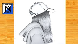 How to draw a Girl wearing Cap -Girl drawing very easy || Pencil sketch for beginner || Girl drawing