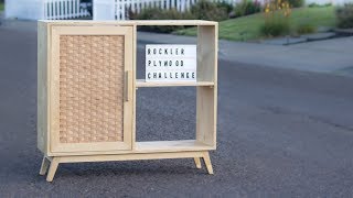 DIY Woven Plywood Mid Century Modern Whiskey Bar / Credenza / Rockler Plywood Challenge