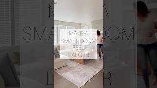 Tricks to make a room feel larger. Read more on the blog! #interiordesignhacks #interiordesignblog