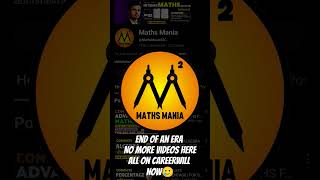 no more #mathsmania youtube video now 💔 #ssc #ssccgl #sscreforms #careerwill #sscexam