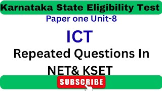 KSET 2025 Paper One, Unit-8 , Revision Class of ICT Based Indetailed Solution 