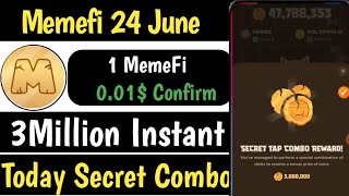 24 june Memefi ( 1-11 Level ) Instant 3,000,000 Coin | Memefi Secret Combo code | Real Crypto Loot