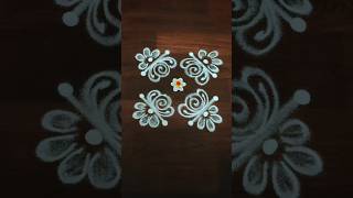 Traditional Flower kolam designs with dots 🌺🌹#rangoli #easyrangoli #kolam #shorts #youtubeshorts