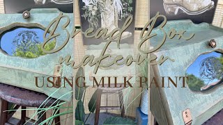 Thrifted Bread Box Makeover | Milk Paint + IOD Vintage Transfer | DIY Farmhouse Decor