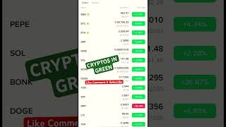 CRYPTOS IN GREEN #cryptocurrency #crypto #cryptonews #cryptomarket #trending #viral #viralshort