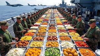 航空母艦が5,100人の米海軍水兵のために1日17,300食の食事を用意する方法
