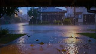 Heavy Rain Sounds in My Quiet Neighborhood – White Noise to Fall Asleep Fast & Calm Your Mind