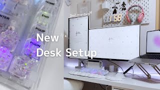 Aesthetic Desk Makeover💌 |  New Keyboard, Dual Display, Pinterest Inspired | YUNZII X75 PRO