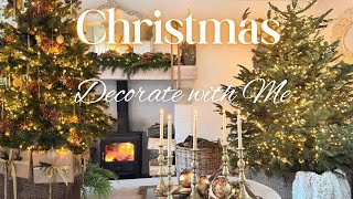 Natural Christmas Decorate with Me🌲REAL Christmas Trees ~ Mantel & Coffee Table Decorating Ideas