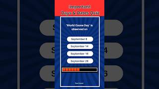 Challenge Yourself: Important Days and dates Quiz I For competitive Exam #cgl2023 #shortsgk #gkquiz