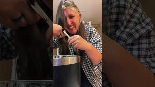 Pt. 2 Diy Wolf Cut revealed #diywolfcut #wolfcut #diyhaircut #asmr